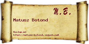 Matusz Botond névjegykártya